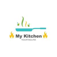 pan logo icon of cooking and kithen vector