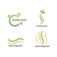 Ilustración de vector de plantilla de icono de logotipo de diagnóstico de columna vertebral