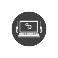 computer service and repair logo icon vector illustration