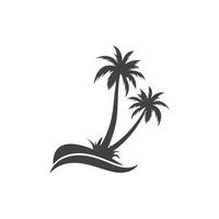 Palm tree icon of summer and travel logo vector illustration