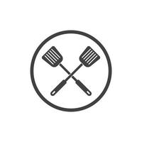 spatula logo icon of cooking and kithen vector