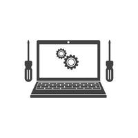 computer service and repair logo icon vector illustration