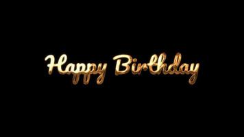 Happy birthday text animation for running your vlog videos, in the type of handwriting with drops of gold ink, so that everyone watches your videos. video