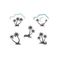 Palm tree icon of summer and travel logo vector illustration