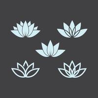 set of  Lotus flowers design logo vector icon illustration