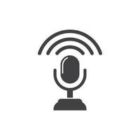 on air microphone broadcast logo icon vector illustration