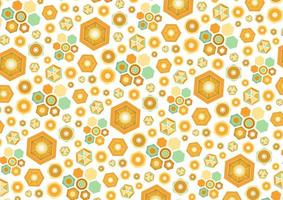 Seamless Pattern, Hexagon orange tone on white background, vector illustration.