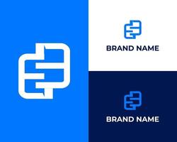 Minimal SP logo with file vector