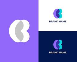 Modern Letter b with love logo and icon, vector template