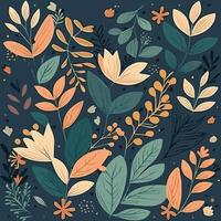Floral leaves pattern background Vector Illustration. Floral background. Exotic tropics. Summer design. fashionable texture. spring. Exotic tropics