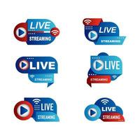 General Live Streaming Badge with Gradient Color Concept vector