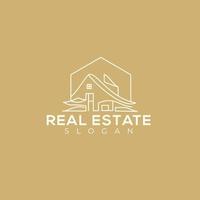 Real Estate Minimal simple line art Home building Logo design vector