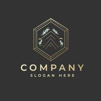 Geometry Shape Home Logo golden effect vector