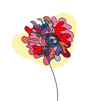 flores de garabato abstractas dibujadas a mano vector