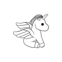 cute unicorn creative illustration doodle style vector