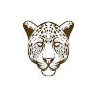 diseño creativo del ejemplo del animal de la cara de la cabeza del guepardo vector