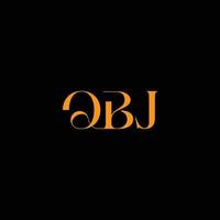 logotipo qbj, letra qbj, diseño del logotipo de la letra qbj, logotipo de las iniciales qbj, qbj vinculado con el círculo y el logotipo del monograma en mayúsculas, tipografía qbj para tecnología, marca comercial e inmobiliaria qbj, vector