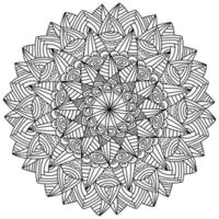 mandala de contorno con spiales, página de coloración meditativa con patrones de rayas vector