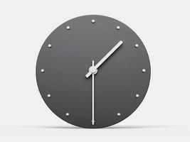 Simple clock gray 1 30 half past one o'clock Modern Minimal Clock. 3D illustration photo