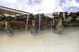 Roof with ice and snow photo