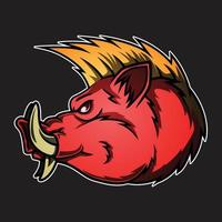 wild boar head logo vector