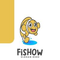 Fish clown logo vector