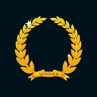 Golden laurel wreath award. Isolated icon for game ui assets vector