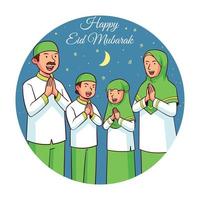 happy eid mubarak vector illustration