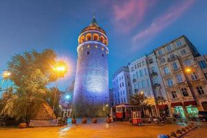 Glalaga Tower in downtown Istanbul cityscape in Turkey photo