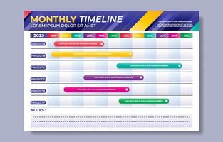 Monthly Timeline Template vector