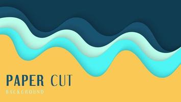 Abstract Colorful Waves Shape Papercut Style Background vector