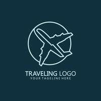airplane logo for travel icon design illustration line art vector