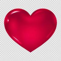 Diseño de vector de icono de corazón 3d en formato eps 10, con un corazón rojo que simboliza el amor.