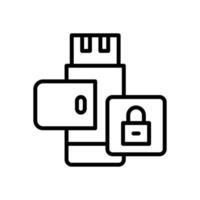 icono de pendrive para su sitio web, móvil, presentación y diseño de logotipo. vector