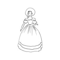 retro dress vector sketch