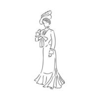 retro dress vector sketch