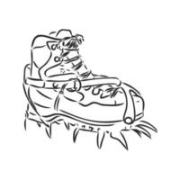 shoes for climbers vector sketch