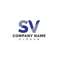 diseño del logotipo de la letra sv. Ilustración de vector de logotipo de letra sv - vector