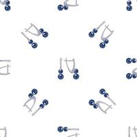 Silver earrings pattern seamless vector