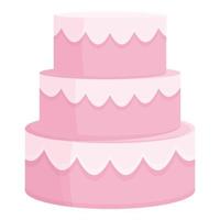 Couple wedding cake icon cartoon vector. Cream bride vector
