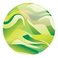 Green sphere icon cartoon vector. Circle drop vector