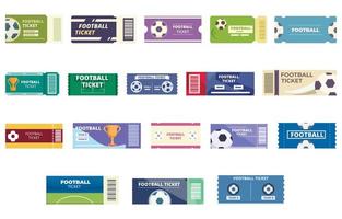 Soccer tickets icons set cartoon vector. Win invite vector