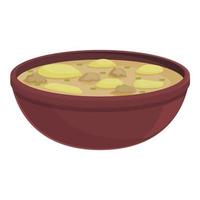 vector de dibujos animados de icono de sopa callejera. plato de comida