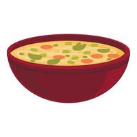 vector de dibujos animados de icono de sopa picante. plato de comida