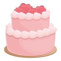 Fresh berry wedding cake icon cartoon vector. Pie party vector
