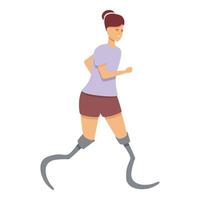 deporte caminar icono vector de dibujos animados. deporte discapacitado