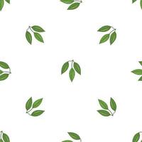 Cocoa leaf tree pattern seamless vector