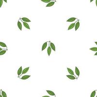 Cocoa leaf tree pattern seamless vector