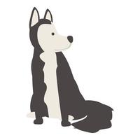 vector de dibujos animados de icono de mascota husky. perro siberiano