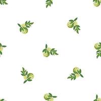 Soursop tree branch pattern seamless vector